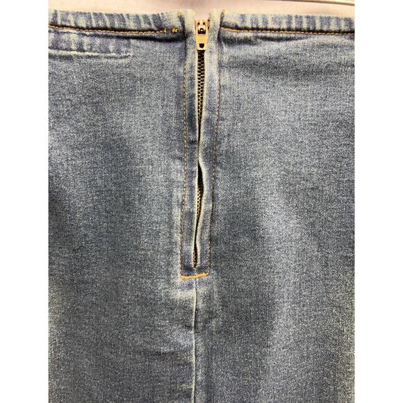 Vintage Me & You Maxi Jean Skirt Size 1X Rise Flared Hippie Cowgirl Boho Y2K 90s - Picture 5 of 10